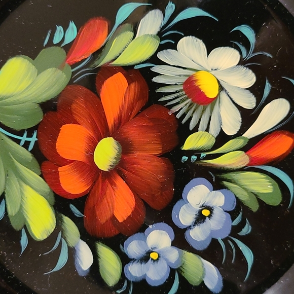 Zhostovo round tray - Picture 3 of 9